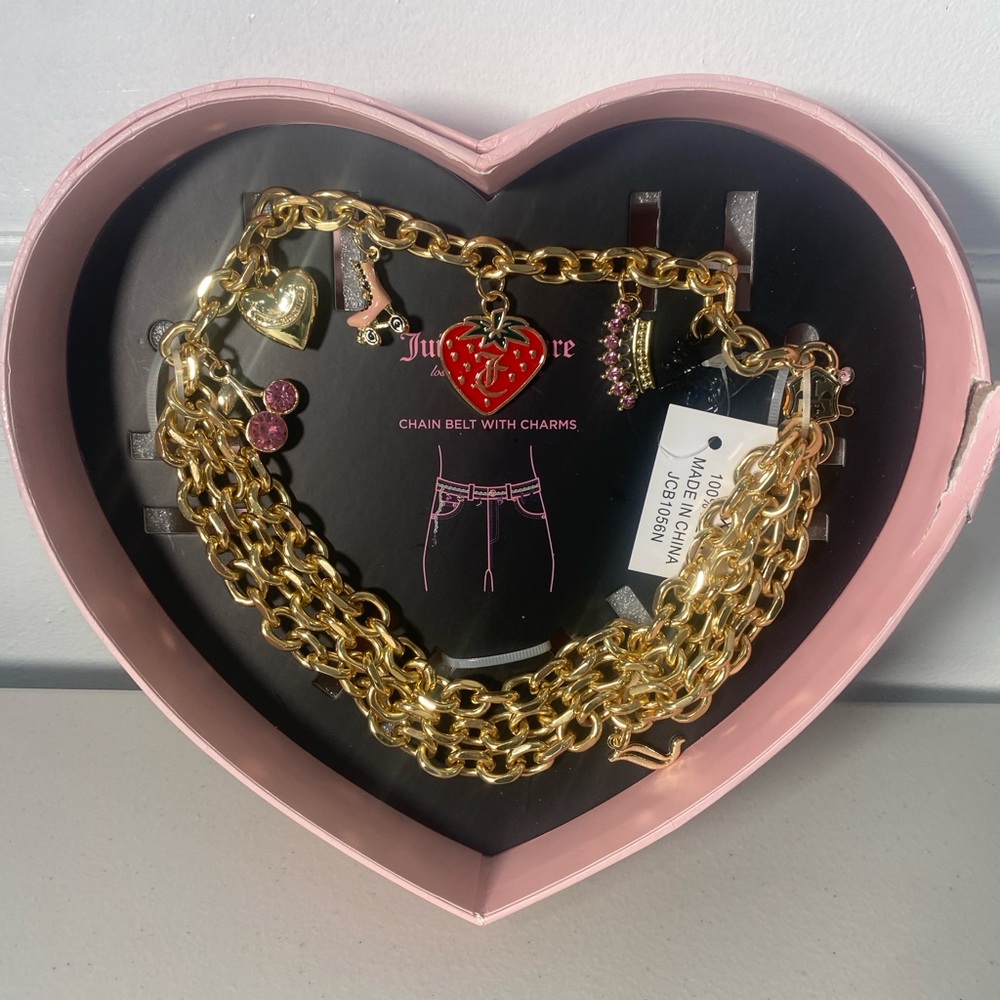 Juicy Couture Gold Chain Belt with Charms